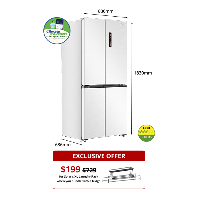 ファミュ PRISM+ PureFresh FDR 440 Four Door Refrigerator – PRISM+ Singapore