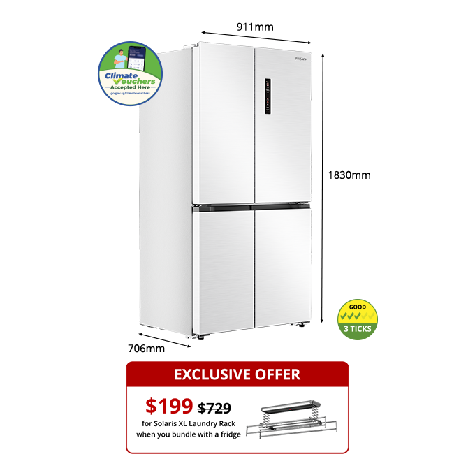 PRISM+ PureFresh FDR 570 Four Door Refrigerator – PRISM+ Singapore