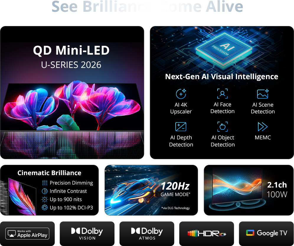 PRISM+ U55 QD Mini-LED 4K AI Google TV 2026 Model – PRISM+ Singapore